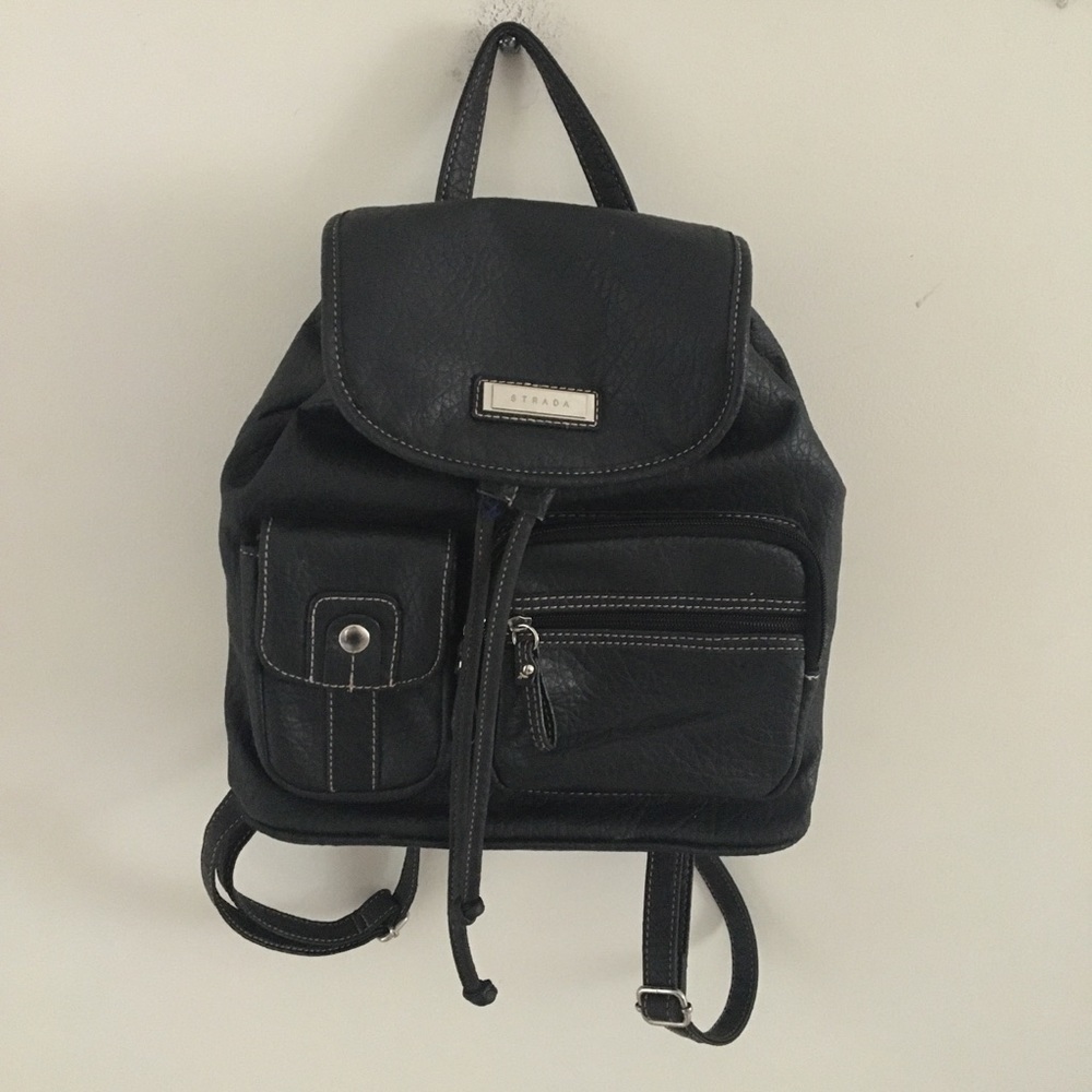 Strada vintage black backpack purse,